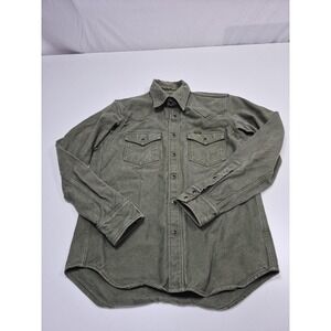Iron Heart Military Serge Western Shirt Olive Drab Green Medium Japanese